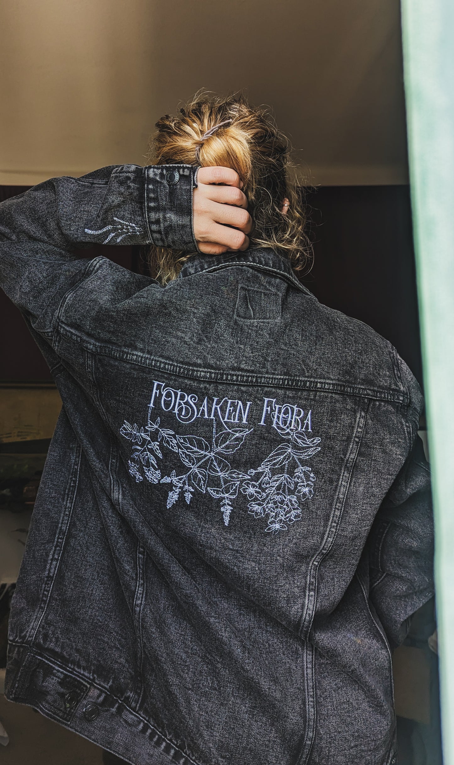 Unisex Forsaken Flora Denim Jacket