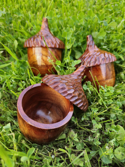Small Hand Carved Wooden Acorn