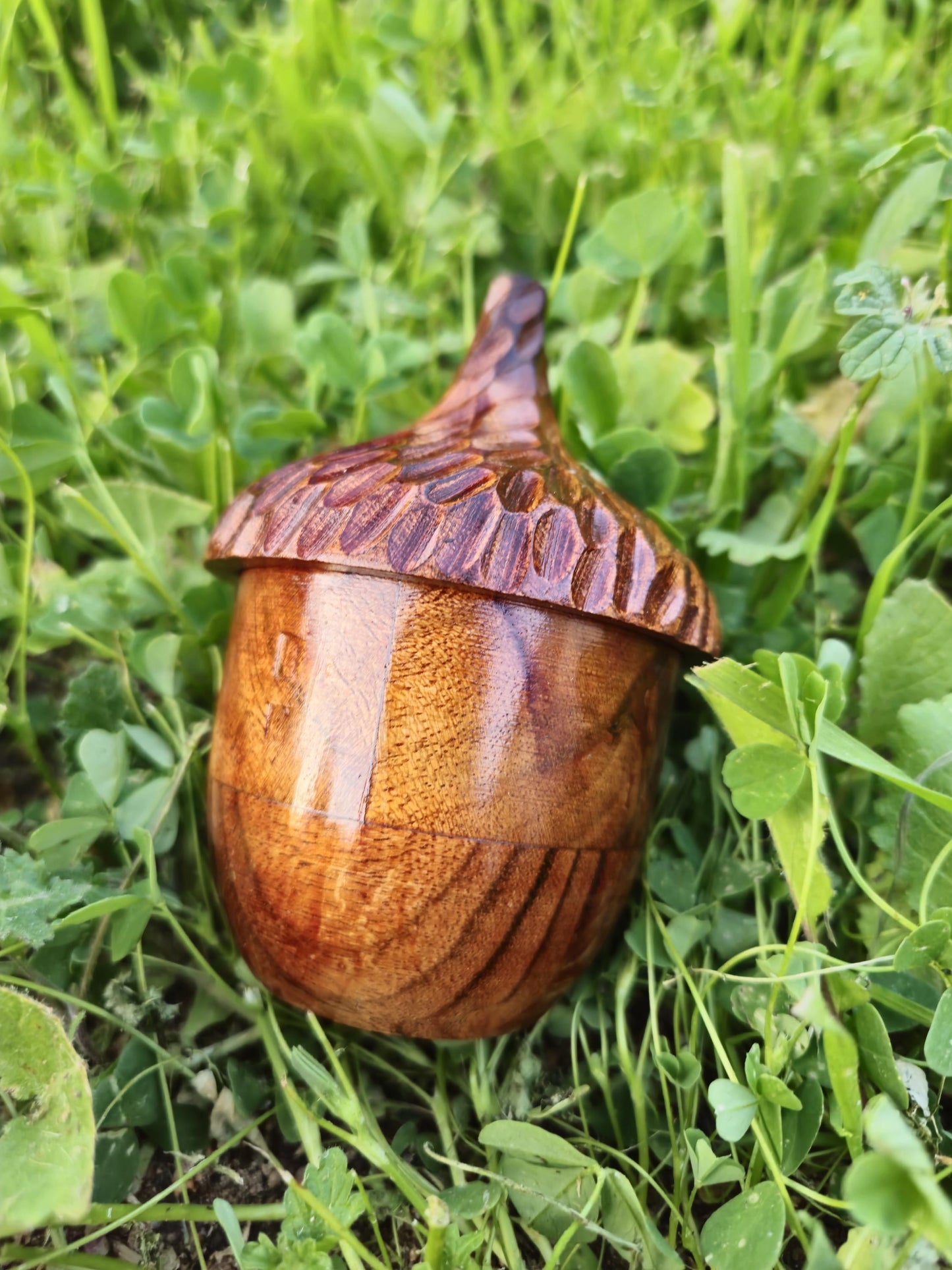 Small Hand Carved Wooden Acorn