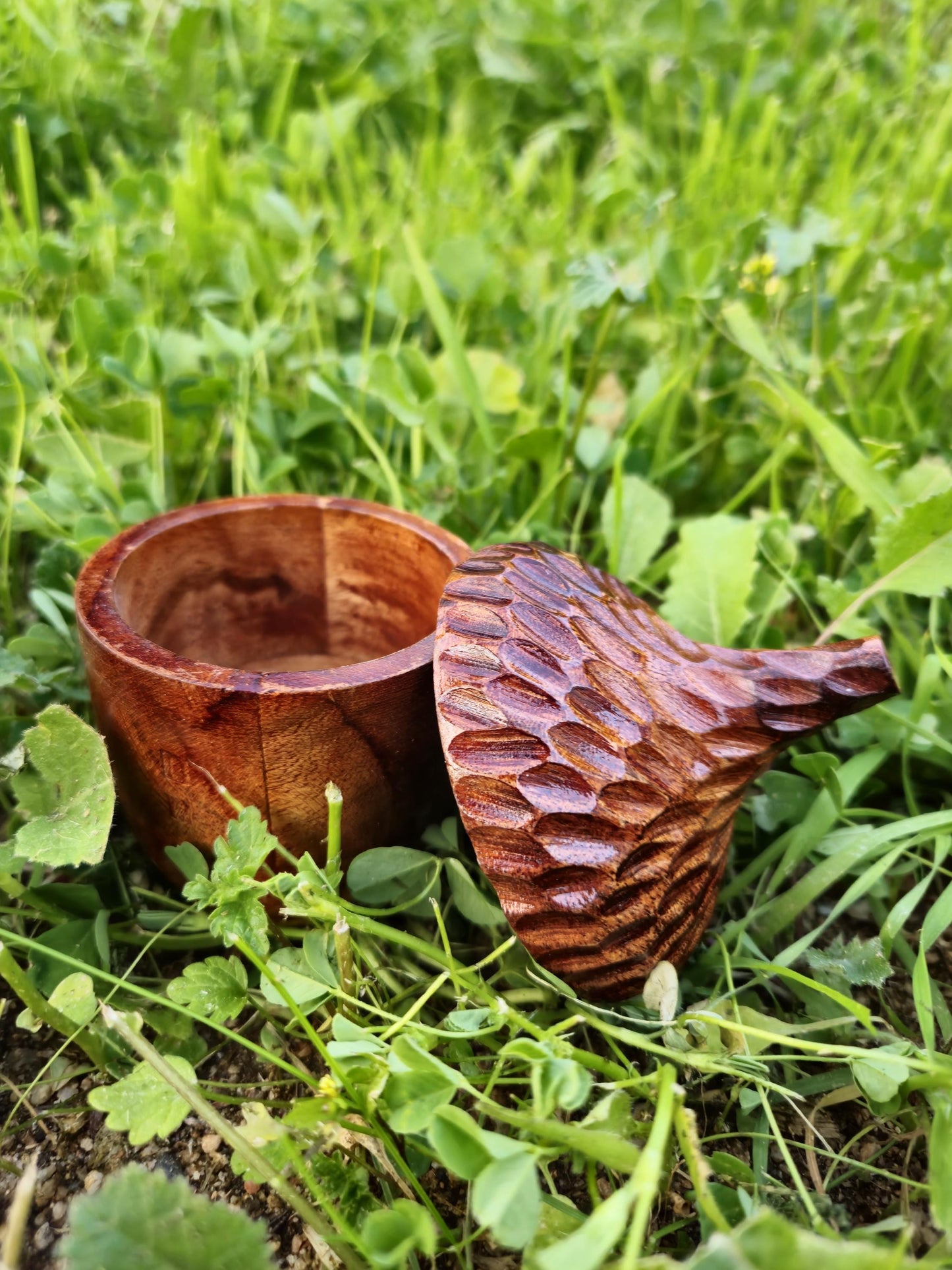 Small Hand Carved Wooden Acorn