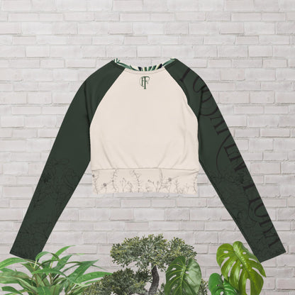 Recycled long-sleeve crop top