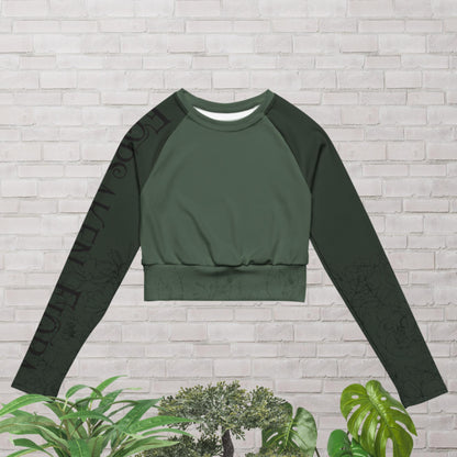 Recycled long-sleeve crop top
