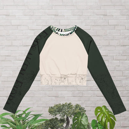 Recycled long-sleeve crop top